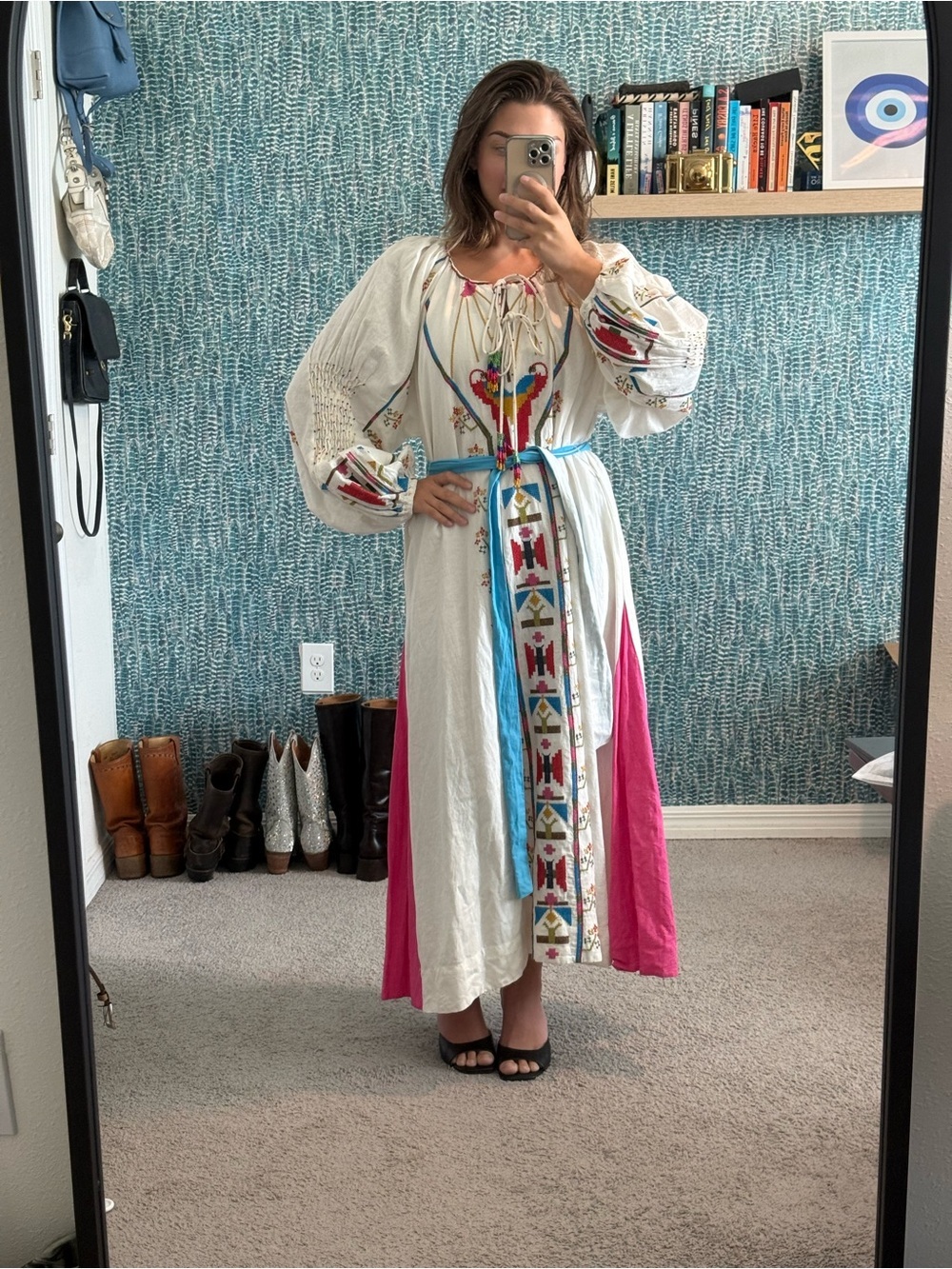FARM Rio Macaw Embroidered White Maxi Dress
